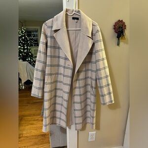 Forte Cashmere Windowpane Wool-Blend Coat